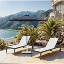  Meridian Fiji Grey Water Resistant Fabric And Aluminum Patio Umbrella with Base Set IMAGE 2