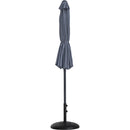  Meridian Fiji Grey Water Resistant Fabric And Aluminum Patio Umbrella with Base Set IMAGE 11
