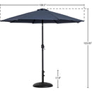  Meridian Fiji Grey Water Resistant Fabric And Aluminum Patio Umbrella with Base Set IMAGE 16