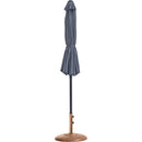  Meridian Fiji Grey Water Resistant Fabric And Aluminum Patio Umbrella with Base Set IMAGE 11