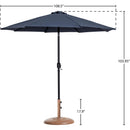  Meridian Fiji Grey Water Resistant Fabric And Aluminum Patio Umbrella with Base Set IMAGE 16