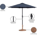  Meridian Fiji Grey Water Resistant Fabric And Aluminum Patio Umbrella with Base Set IMAGE 17