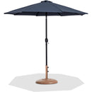  Meridian Fiji Grey Water Resistant Fabric And Aluminum Patio Umbrella with Base Set IMAGE 1