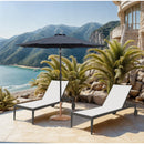  Meridian Fiji Grey Water Resistant Fabric And Aluminum Patio Umbrella with Base Set IMAGE 2