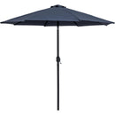  Meridian Fiji Grey Water Resistant Fabric And Aluminum Patio Umbrella with Base Set IMAGE 3