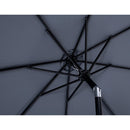  Meridian Fiji Grey Water Resistant Fabric And Aluminum Patio Umbrella with Base Set IMAGE 14