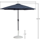  Meridian Fiji Grey Water Resistant Fabric And Aluminum Patio Umbrella with Base Set IMAGE 16