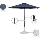  Meridian Fiji Grey Water Resistant Fabric And Aluminum Patio Umbrella with Base Set IMAGE 17