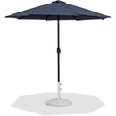  Meridian Fiji Grey Water Resistant Fabric And Aluminum Patio Umbrella with Base Set IMAGE 1