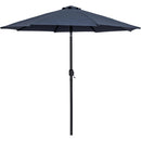  Meridian Fiji Grey Water Resistant Fabric And Aluminum Patio Umbrella with Base Set IMAGE 3