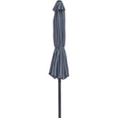  Meridian Fiji Grey Water Resistant Fabric And Aluminum Patio Umbrella IMAGE 3