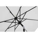 Meridian Fiji White Fabric / Matte Black Aluminum Patio Umbrella with Base Sets IMAGE 16