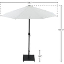  Meridian Fiji White Water Resistant Fabric And Aluminum Patio Umbrella with Base Set IMAGE 18