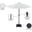  Meridian Fiji White Water Resistant Fabric And Aluminum Patio Umbrella with Base Set IMAGE 19