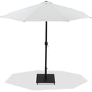  Meridian Fiji White Water Resistant Fabric And Aluminum Patio Umbrella with Base Set IMAGE 1