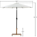  Meridian Fiji White Water Resistant Fabric And Aluminum Patio Umbrella with Base Set IMAGE 18