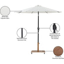  Meridian Fiji White Water Resistant Fabric And Aluminum Patio Umbrella with Base Set IMAGE 19