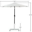  Meridian Fiji White Water Resistant Fabric And Aluminum Patio Umbrella with Base Set IMAGE 18