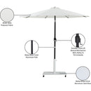  Meridian Fiji White Water Resistant Fabric And Aluminum Patio Umbrella with Base Set IMAGE 19
