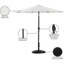  Meridian Fiji White Water Resistant Fabric And Aluminum Patio Umbrella with Base Set IMAGE 17