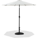  Meridian Fiji White Water Resistant Fabric And Aluminum Patio Umbrella with Base Set IMAGE 1