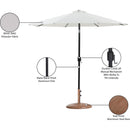  Meridian Fiji White Water Resistant Fabric And Aluminum Patio Umbrella with Base Set IMAGE 17