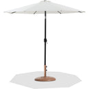  Meridian Fiji White Water Resistant Fabric And Aluminum Patio Umbrella with Base Set IMAGE 1