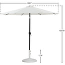  Meridian Fiji White Water Resistant Fabric And Aluminum Patio Umbrella with Base Set IMAGE 16