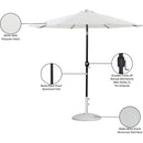  Meridian Fiji White Water Resistant Fabric And Aluminum Patio Umbrella with Base Set IMAGE 17