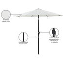  Meridian Fiji White Water Resistant Fabric And Aluminum Patio Umbrella IMAGE 11