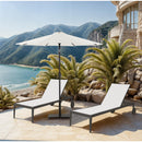  Meridian Fiji White Water Resistant Fabric And Aluminum Patio Umbrella IMAGE 2