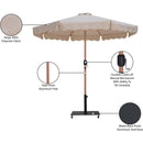  Meridian Amalfi Beige Water Resistant Fabric And Aluminum Patio Umbrella with Base Set IMAGE 19