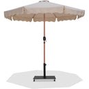  Meridian Amalfi Beige Water Resistant Fabric And Aluminum Patio Umbrella with Base Set IMAGE 1