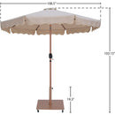  Meridian Amalfi Beige Water Resistant Fabric And Aluminum Patio Umbrella with Base Set IMAGE 18