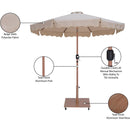  Meridian Amalfi Beige Water Resistant Fabric And Aluminum Patio Umbrella with Base Set IMAGE 19