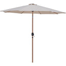  Meridian Amalfi Beige Water Resistant Fabric And Aluminum Patio Umbrella with Base Set IMAGE 3