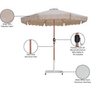  Meridian Amalfi Beige Water Resistant Fabric And Aluminum Patio Umbrella with Base Set IMAGE 19