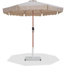  Meridian Amalfi Beige Water Resistant Fabric And Aluminum Patio Umbrella with Base Set IMAGE 1