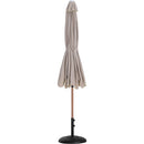  Meridian Amalfi Beige Water Resistant Fabric And Aluminum Patio Umbrella with Base Set IMAGE 11