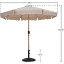  Meridian Amalfi Beige Water Resistant Fabric And Aluminum Patio Umbrella with Base Set IMAGE 16