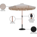  Meridian Amalfi Beige Water Resistant Fabric And Aluminum Patio Umbrella with Base Set IMAGE 17
