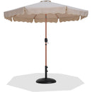  Meridian Amalfi Beige Water Resistant Fabric And Aluminum Patio Umbrella with Base Set IMAGE 1