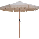  Meridian Amalfi Beige Water Resistant Fabric And Aluminum Patio Umbrella with Base Set IMAGE 3
