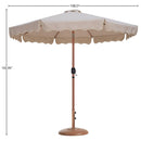  Meridian Amalfi Beige Water Resistant Fabric And Aluminum Patio Umbrella with Base Set IMAGE 16