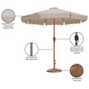  Meridian Amalfi Beige Water Resistant Fabric And Aluminum Patio Umbrella with Base Set IMAGE 17