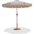 Meridian Amalfi Beige Water Resistant Fabric And Aluminum Patio Umbrella with Base Set IMAGE 1