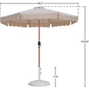  Meridian Amalfi Beige Water Resistant Fabric And Aluminum Patio Umbrella with Base Set IMAGE 16