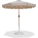  Meridian Amalfi Beige Water Resistant Fabric And Aluminum Patio Umbrella with Base Set IMAGE 1