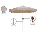  Meridian Amalfi Beige Water Resistant Fabric And Aluminum Patio Umbrella IMAGE 11