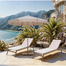 Meridian Amalfi Beige Water Resistant Fabric And Aluminum Patio Umbrella IMAGE 2